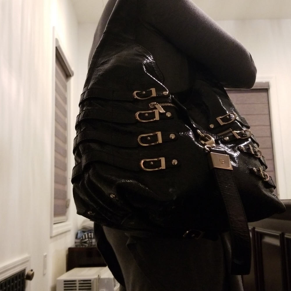 Jimmy Choo black patent leather bag